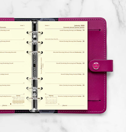 Week On One Page Diary - Personal Cotton Cream 2026 | Multilanguage