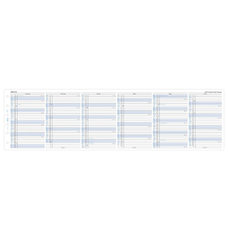 Vertical Year Planner - Pocket 2027 | English