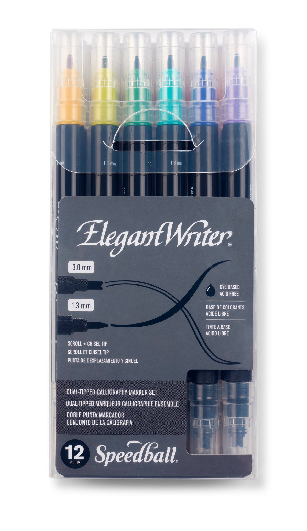 Speedball Elegant Writer Dual-Tipped Calligraphy Marker Set of 12