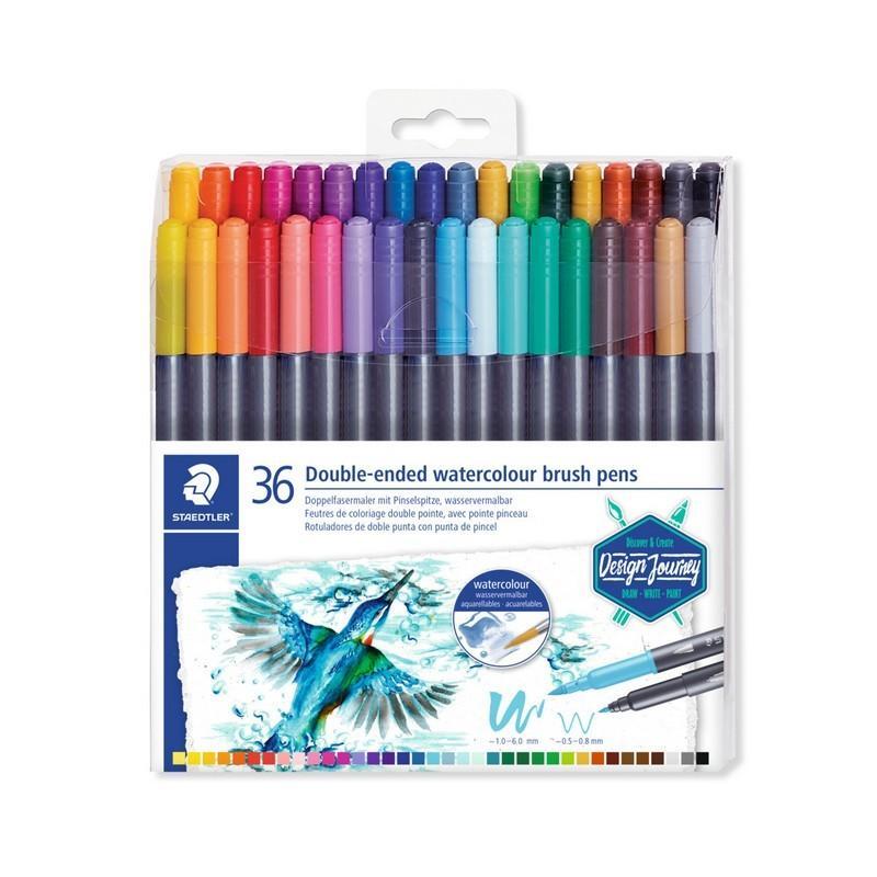 Staedtler watercolour brush pens box of 36