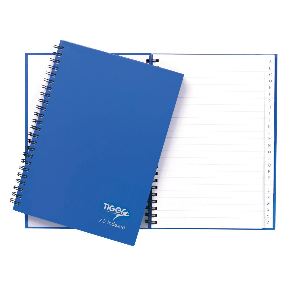 Tiger A5 Twin-Wire Indexed Notebook – Blue