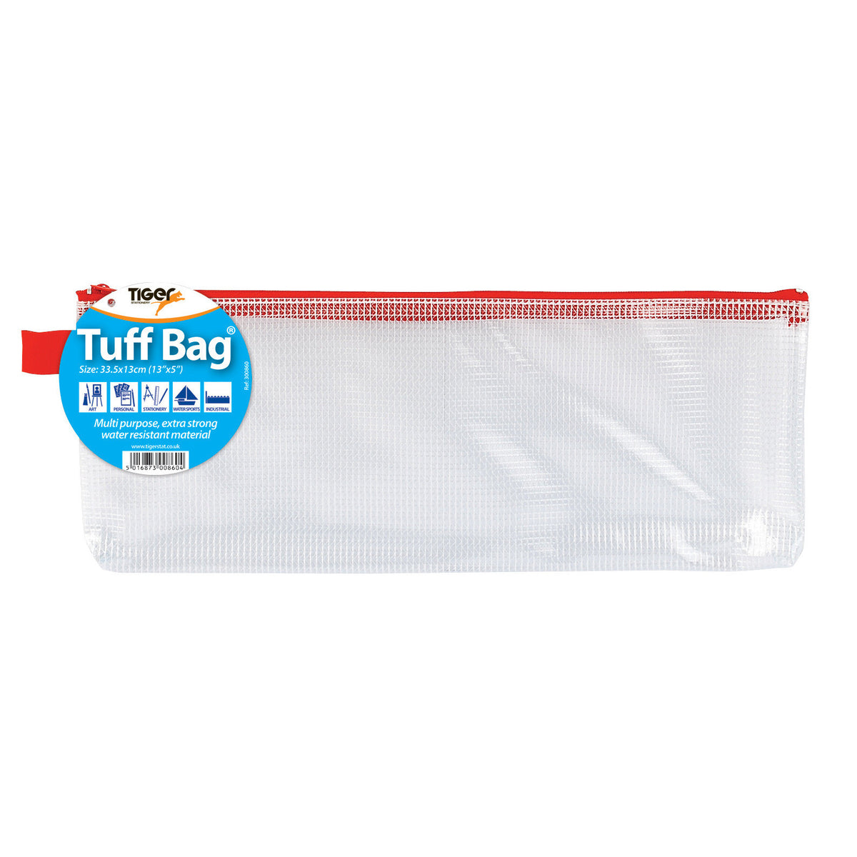Tiger Long Tuff Bag – Clear, 335 x 130mm