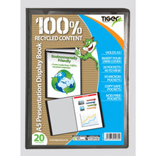 Tiger A5 20-Pocket Presentation Display Book – Black