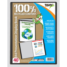 Tiger A4 40-Pocket Presentation Display Book – Black