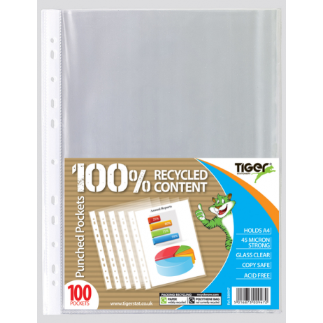 Tiger A4 Punched Pockets – Pack of 100