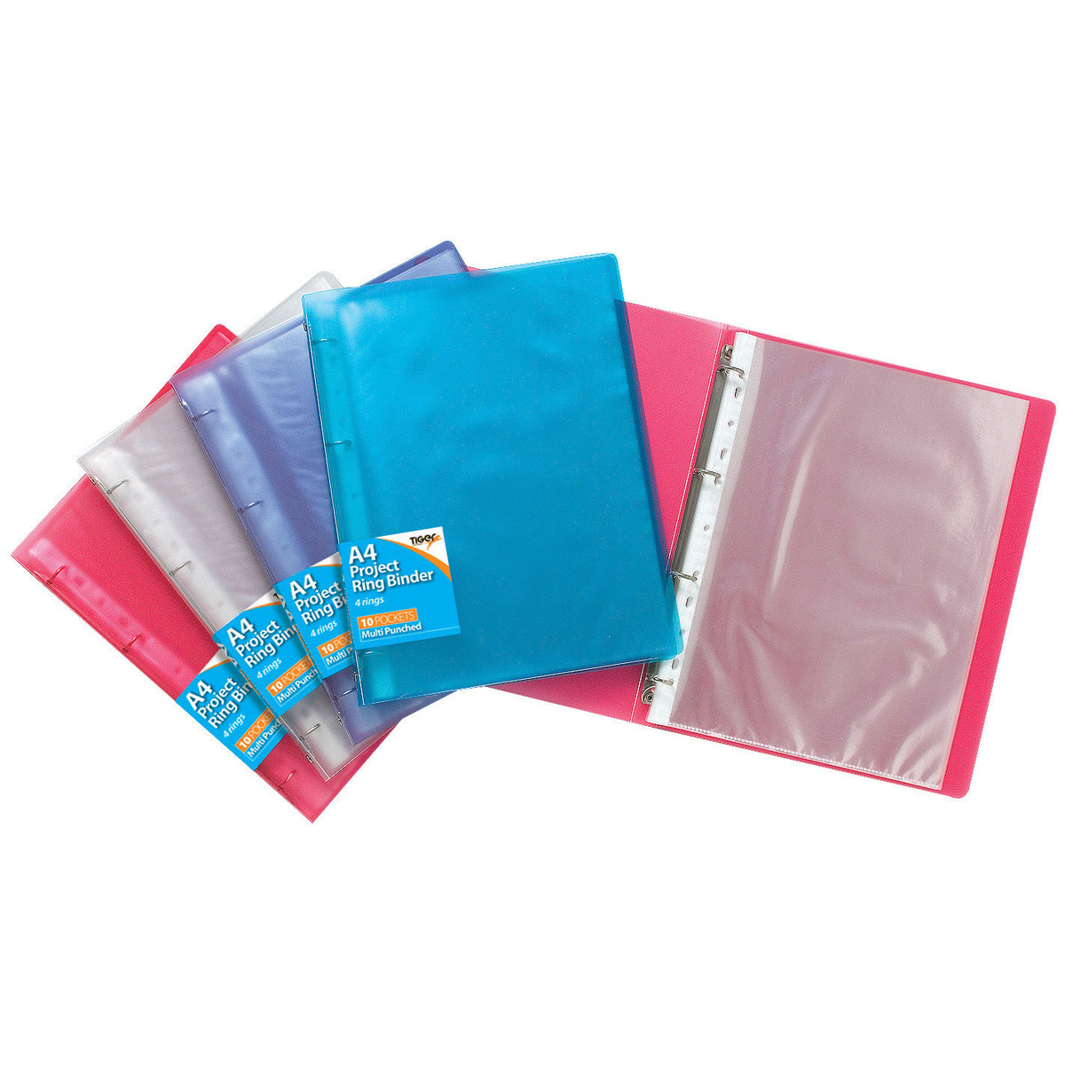 Tiger A4 Slim 4 Ring Binder – Clear View