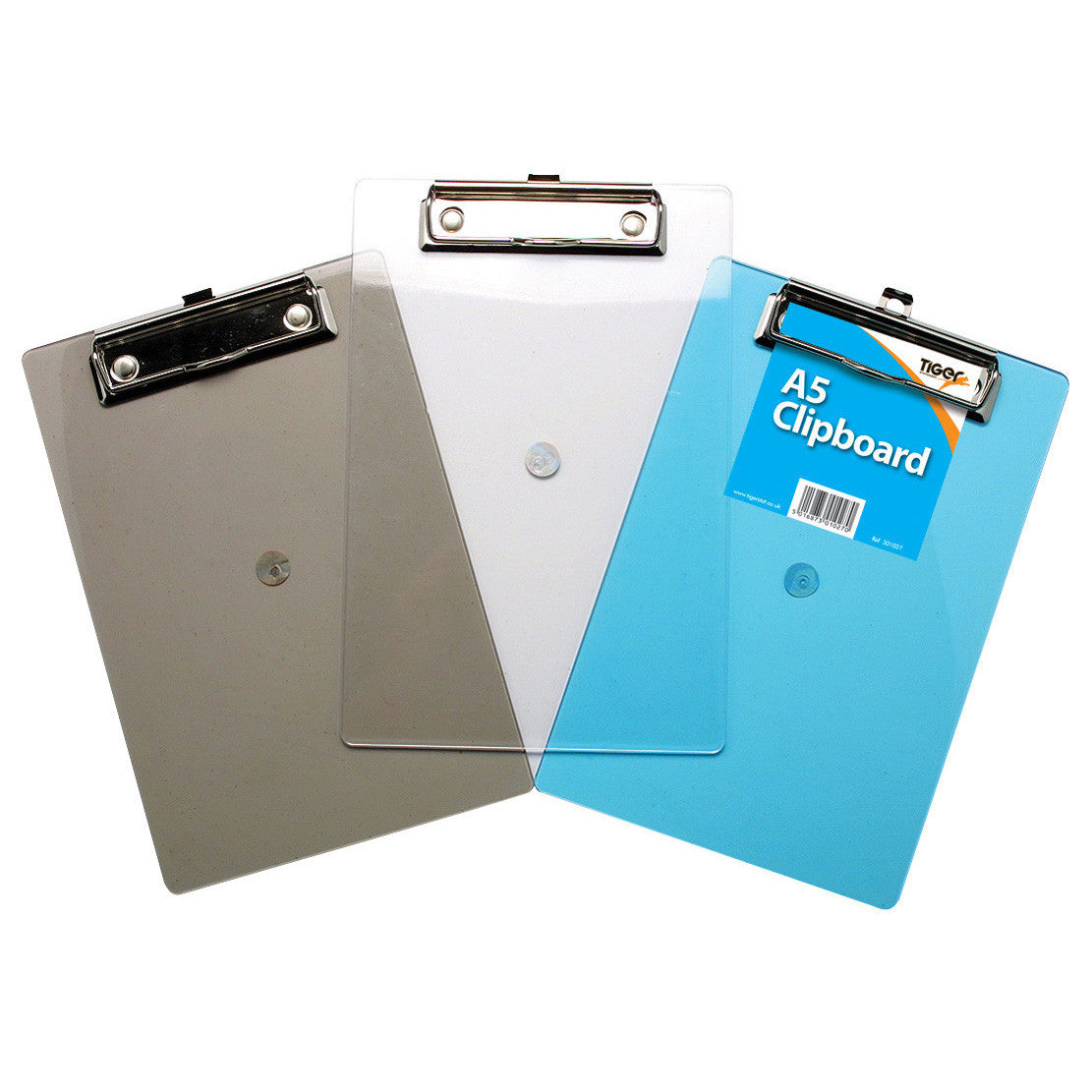 Tiger A5 Moulded Clipboard with Metal Clip – Assorted Colours