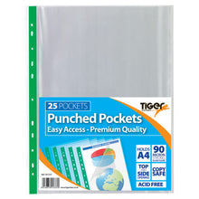 Tiger A4 Easy Access Punched Pockets – Pack of 25