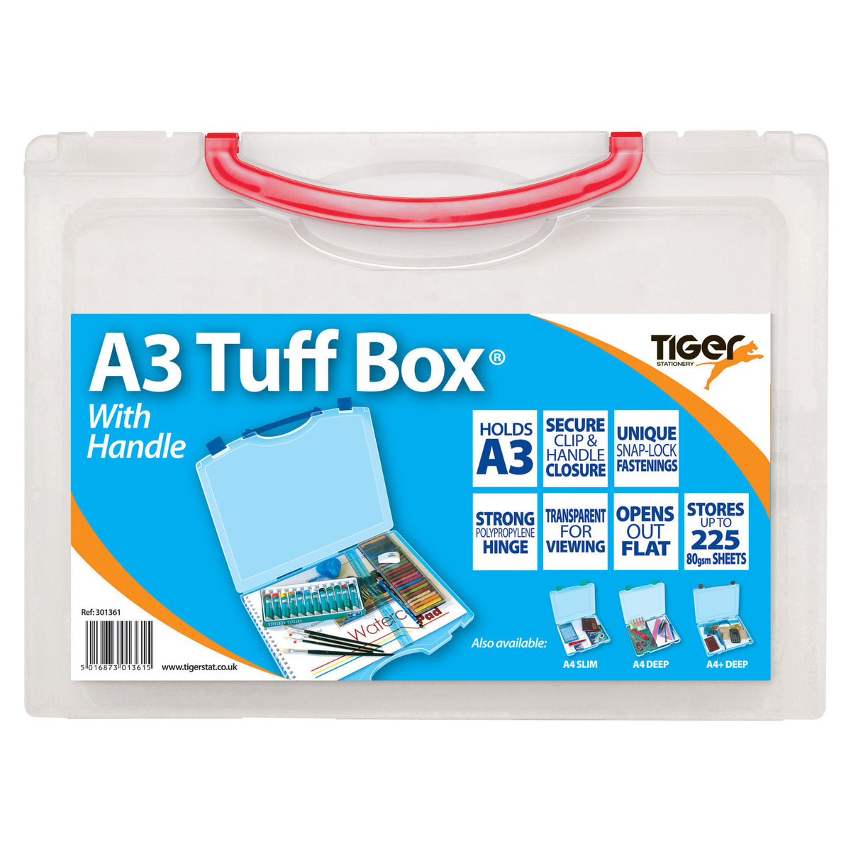 Tiger A3 Clear Tuff Box with Handle