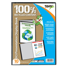 Tiger A3 Presentation Display Book – 10 Pockets, Black