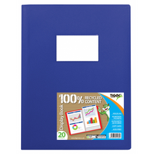 Tiger A4 Flexi Display Book – 20 Pockets, Assorted Colours