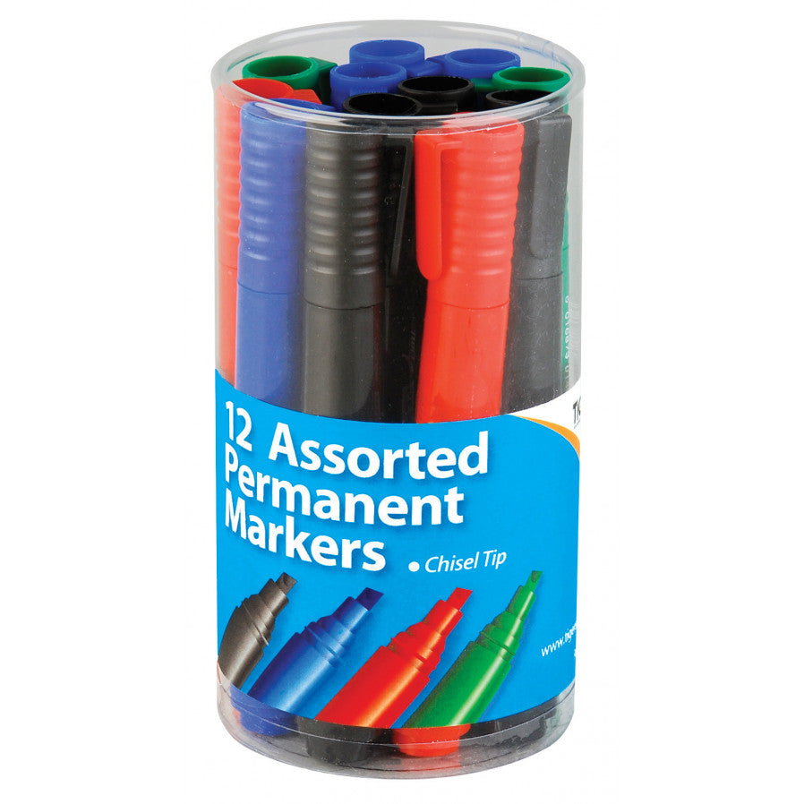 Tiger Chisel Tip Permanent Markers – 4mm, Assorted Colours