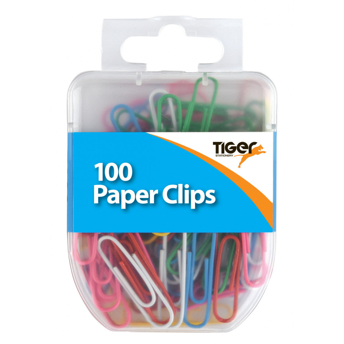 Tiger Coloured Paper Clips 35mm – Box of 100