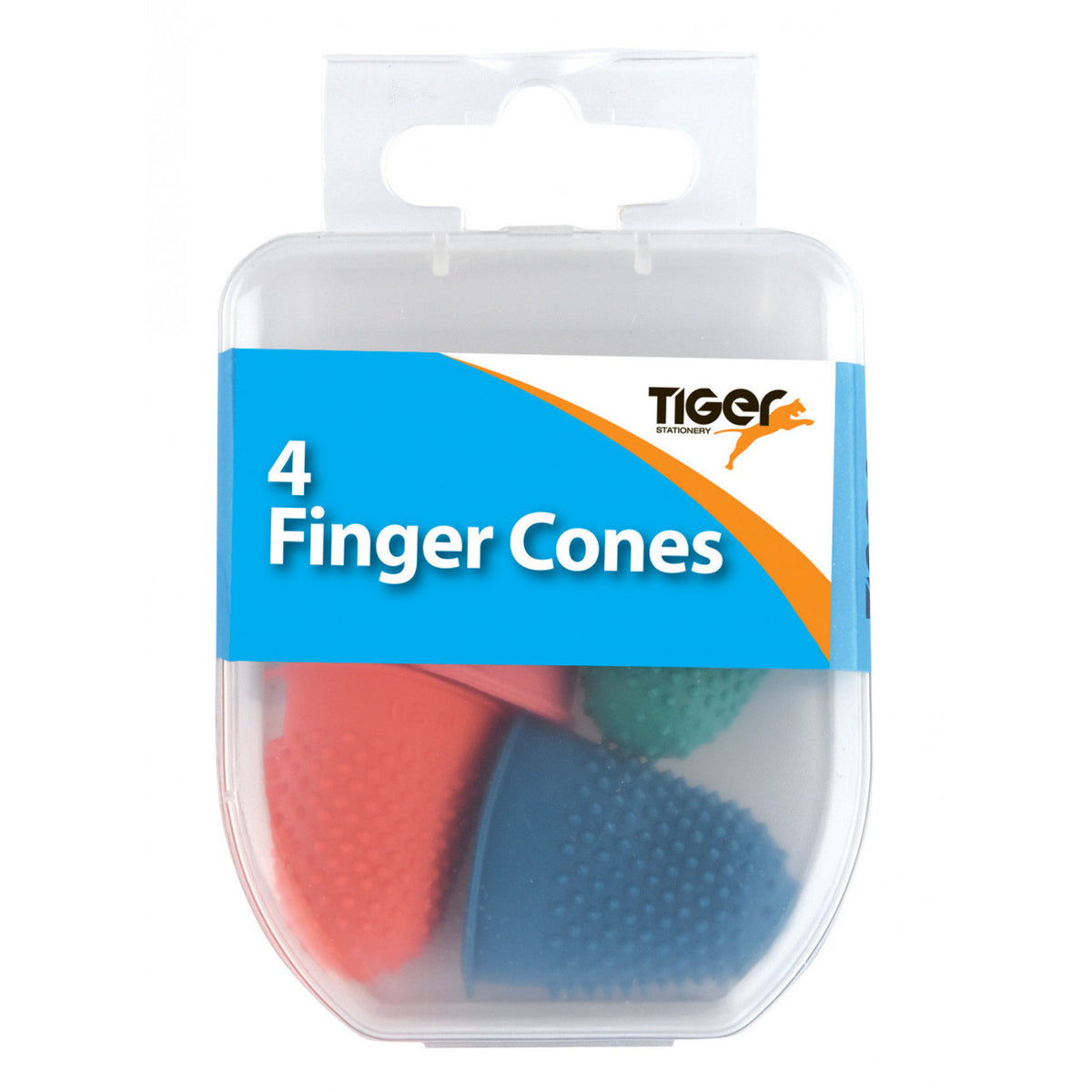 Tiger Coloured Rubber Finger Cones – Pack of 4