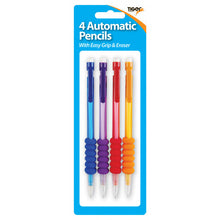 Tiger Automatic Pencils with Eraser Tips – Pack of 4, Assorted Colours