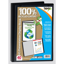 Tiger A5 40-Pocket Presentation Display Book – Black