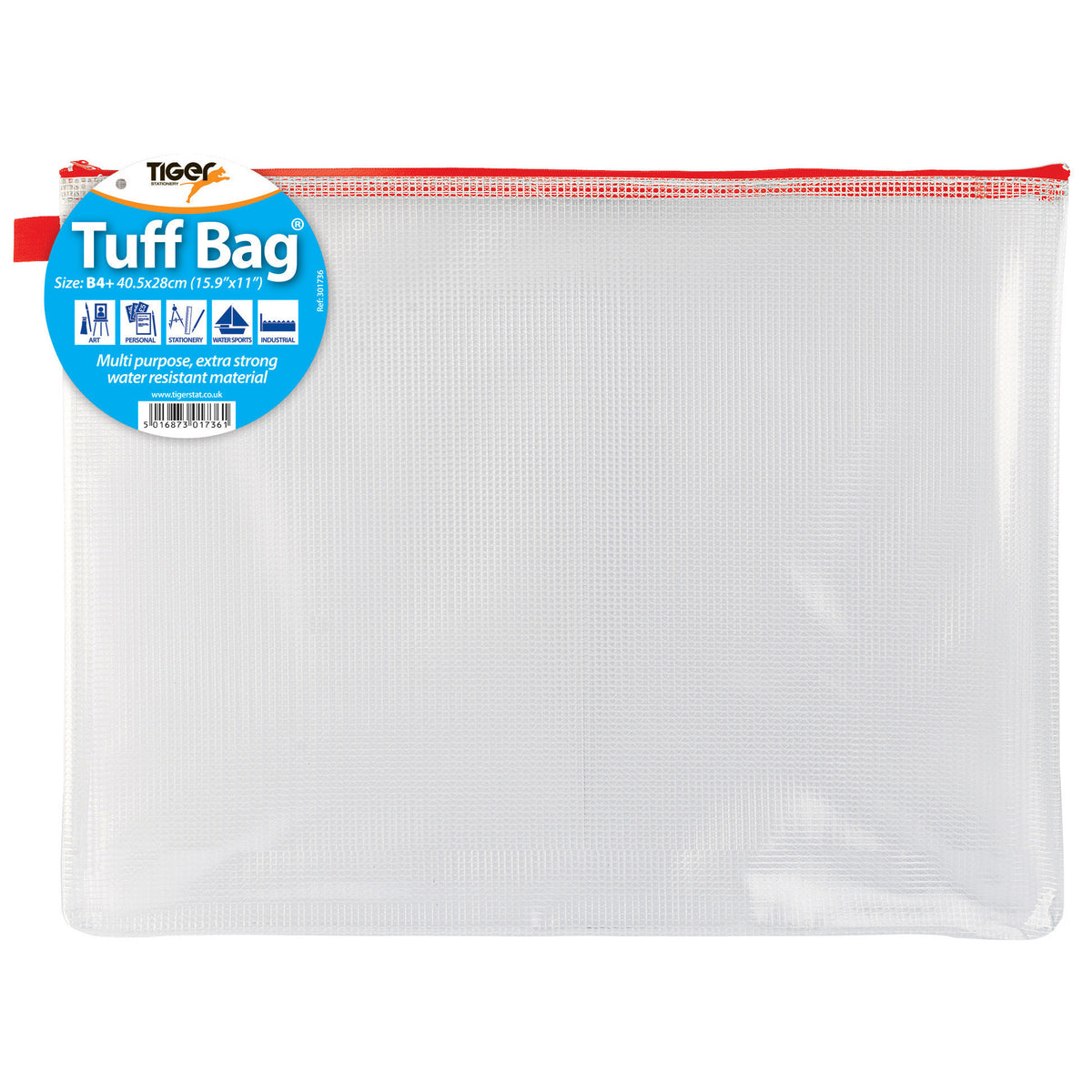 Tiger B4+ Clear Tuff Bag – Assorted Colour Zips