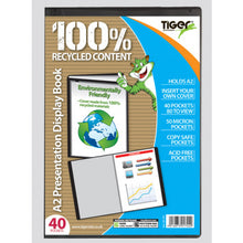 Tiger A2 40-Pocket Presentation Display Book – Black