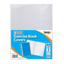 Tiger A4 Exercise Book Covers – Pack of 3 Clear