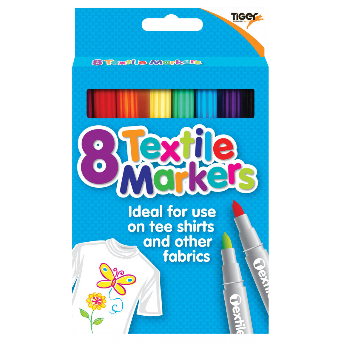 Tiger Textile Markers – Box of 8 Assorted Colours