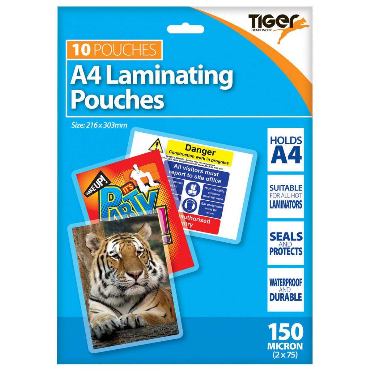 Tiger A4 Laminating Pouches – Pack of 10