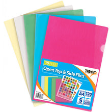 Tiger A4 Open Top and Side Punched Pockets – Pack of 15