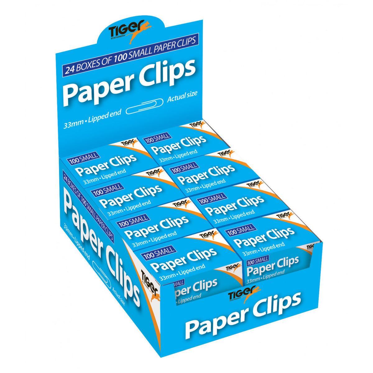 Tiger Paper Clips 33mm – Box of 100
