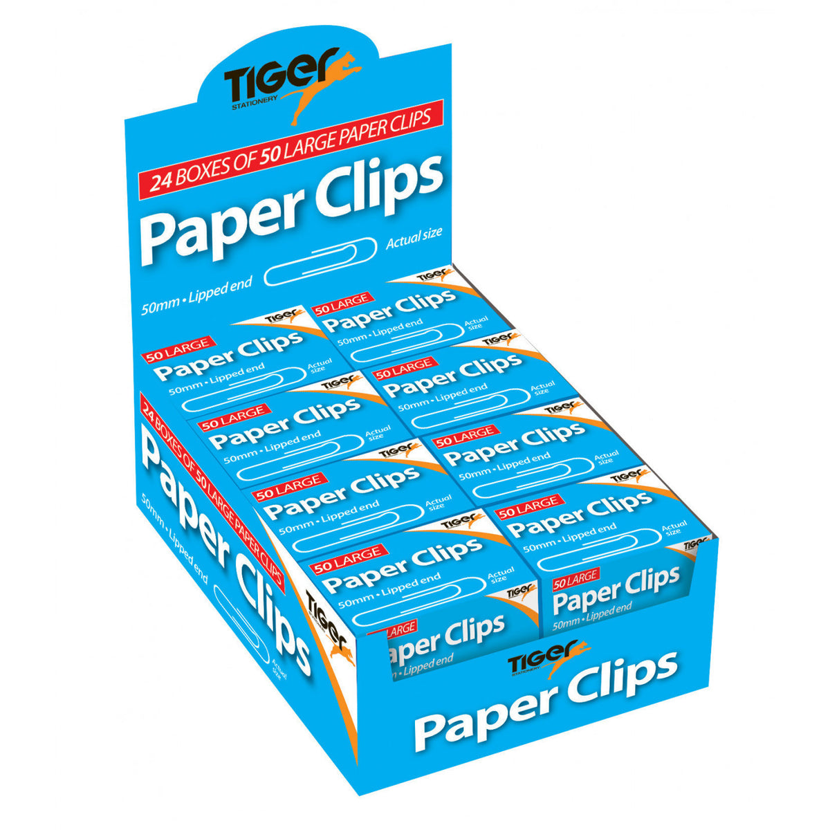 Tiger Paper Clips 50mm – Box of 50