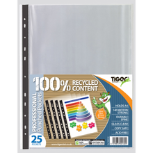 Tiger A4 Professional Punched Pockets – Pack of 25, Glass Clear