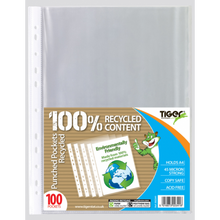 Tiger A4 Recycled Punched Pockets – Pack of 100