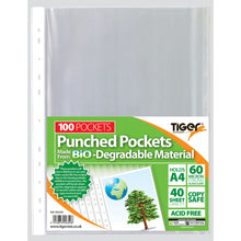 Tiger A4 Bio-Degradable Punched Pockets – Pack of 100