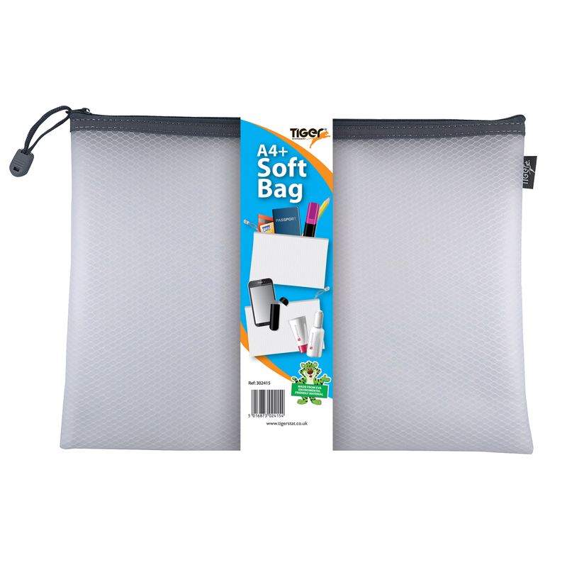 Tiger A4+ Soft Zip Bag – White