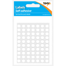 Tiger White Adhesive Labels – 8mm Round