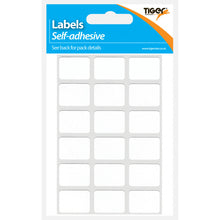 Tiger White Adhesive Labels – 16 x 22mm Rectangular, 7 Sheets of 18
