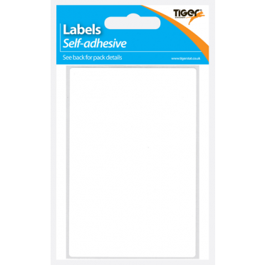 Tiger White Rectangular Adhesive Labels 80 x 120mm – 7 Sheets