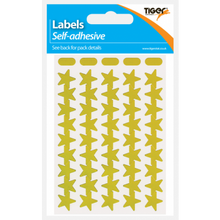 Tiger Coloured Self-Adhesive Gold Stars – 3 Sheets