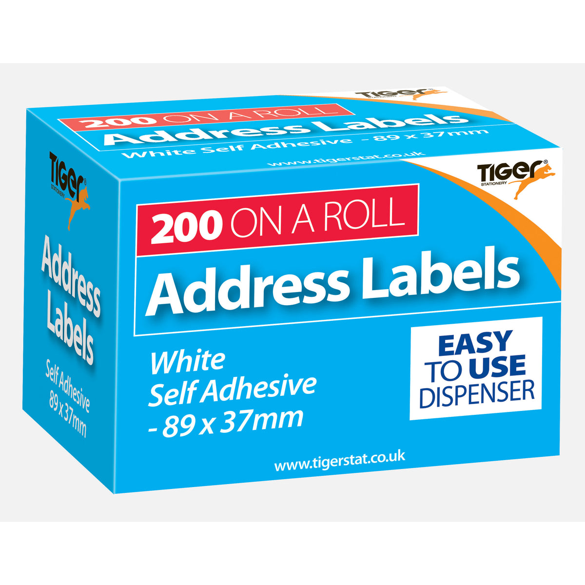 Tiger Self-Adhesive Address Labels on a Roll – 200 Labels
