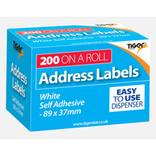 Tiger Self-Adhesive Address Labels on a Roll – 200 Labels