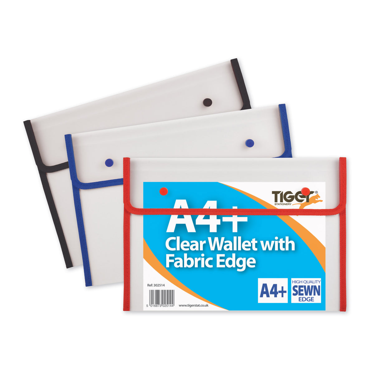 Tiger A4+ Clear Stud Wallet with Fabric Edge