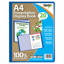 Tiger A4 Presentation Display Book – 20 Pockets, Blue