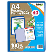 Tiger A4 Presentation Display Book – 40 Pockets, Blue