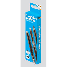 Tiger Erasable Gel Pens – Black, Pack of 3