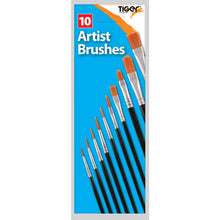 Tiger Artist Paint Brushes – Pack of 10 Assorted Sizes