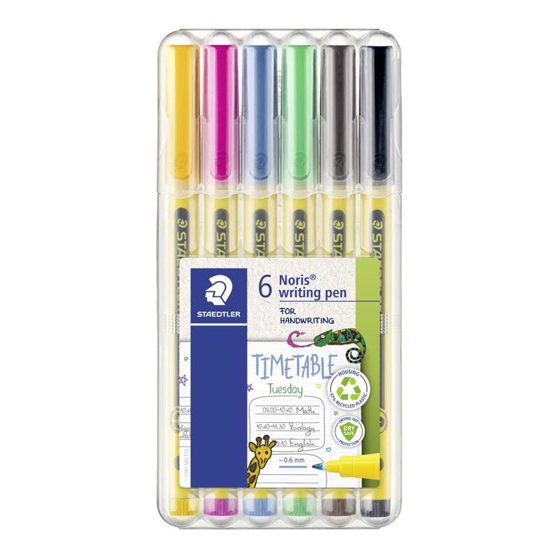 Staedtler Noris Handwriting Pen 307 – Pack of 6 Assorted Colours