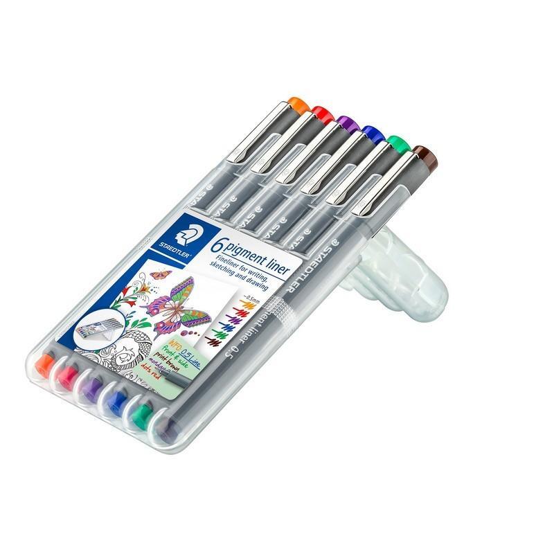Staedtler pigment liner 308 0.5 mm, box of 6 assorted colours