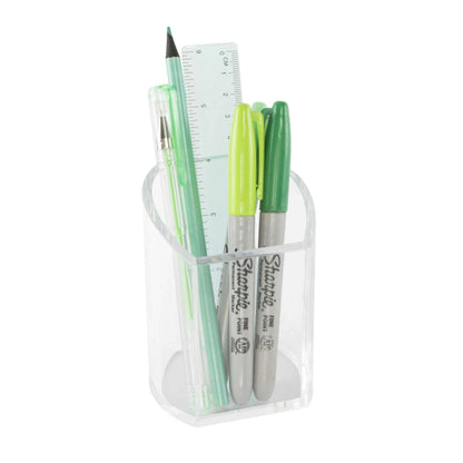 Clear Acrylic Curved Pen Pot | 3090