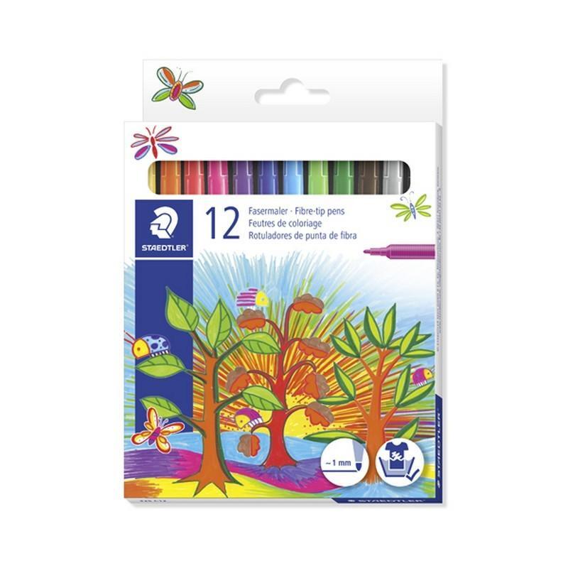 Staedtler Noris fibre-tip pens 325 box of 12 assorted colours