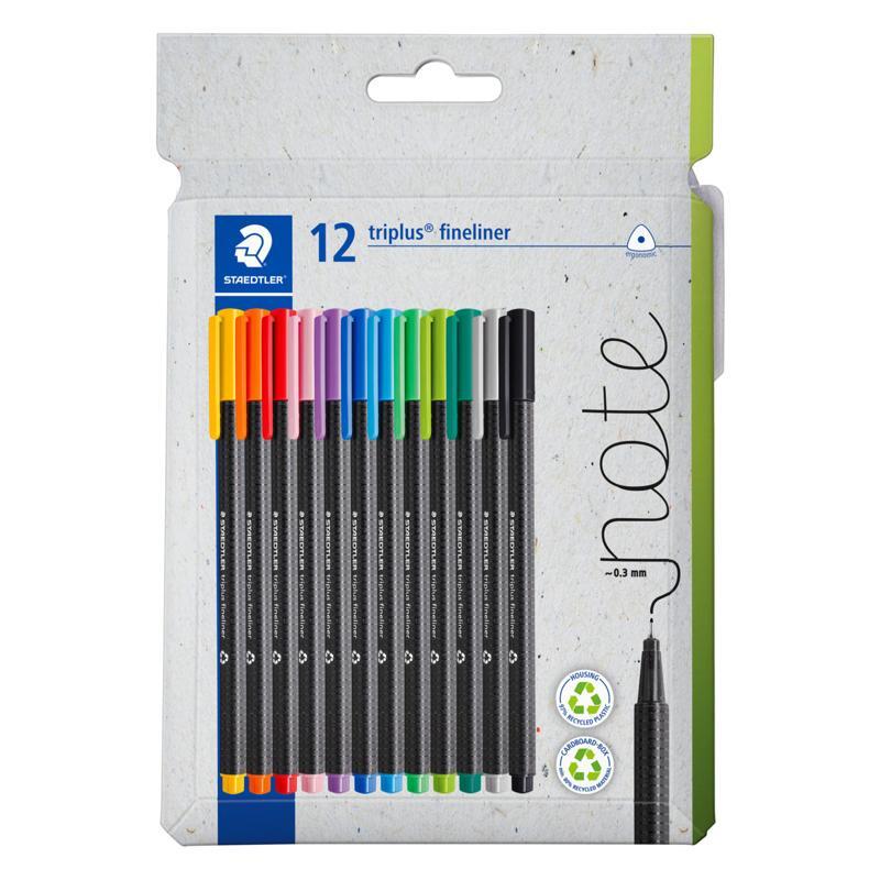 Staedtler Triplus Fineliner 334 – Box of 12 Assorted Colours