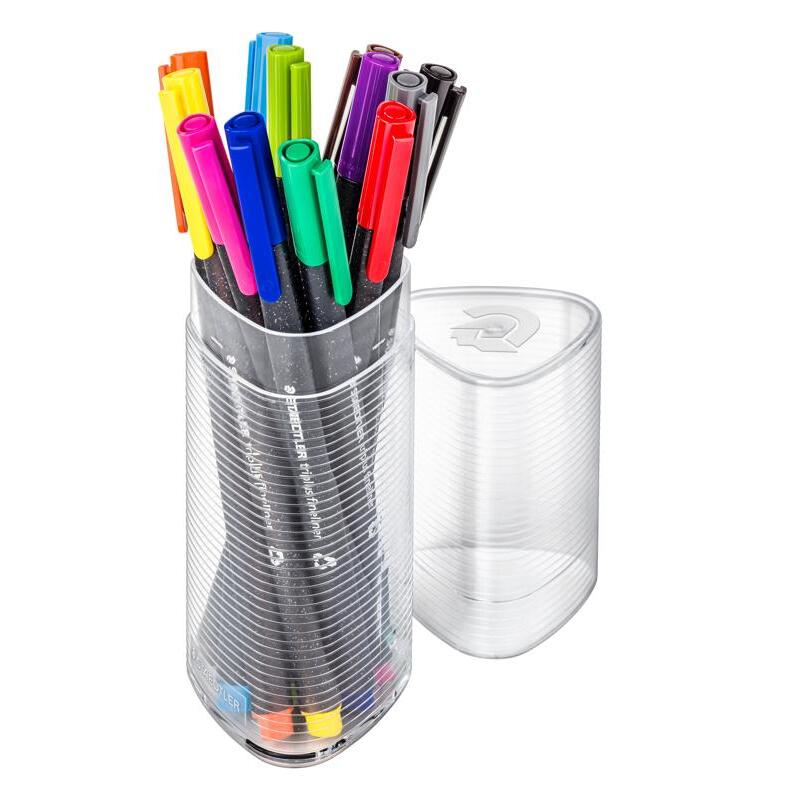 Staedtler Triplus Fineliner 334 – Triangular Tub of 12 Assorted Colours