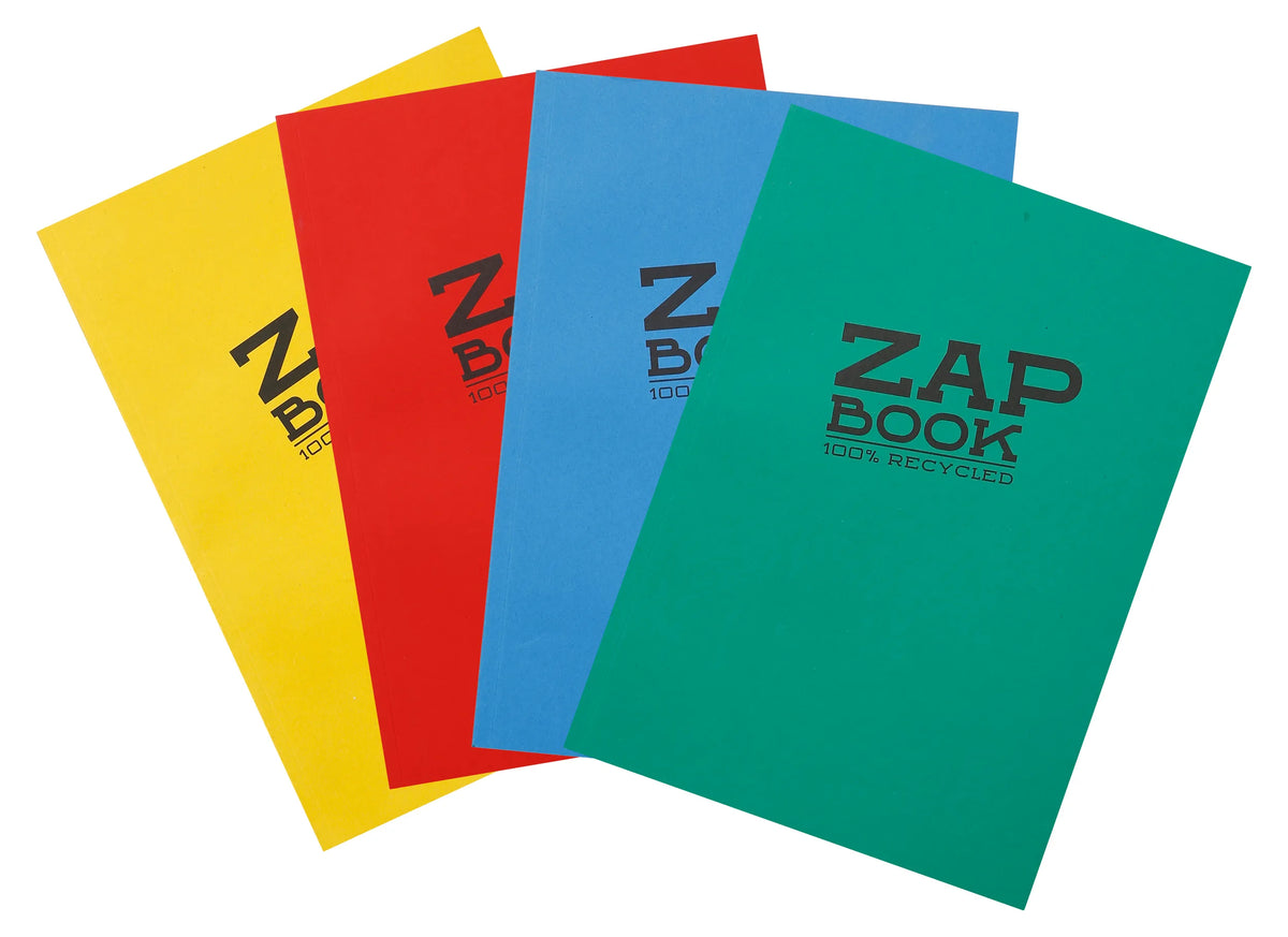 Zap Book Glued Recycled Sketch Pad (Assorted Colours) | Plain